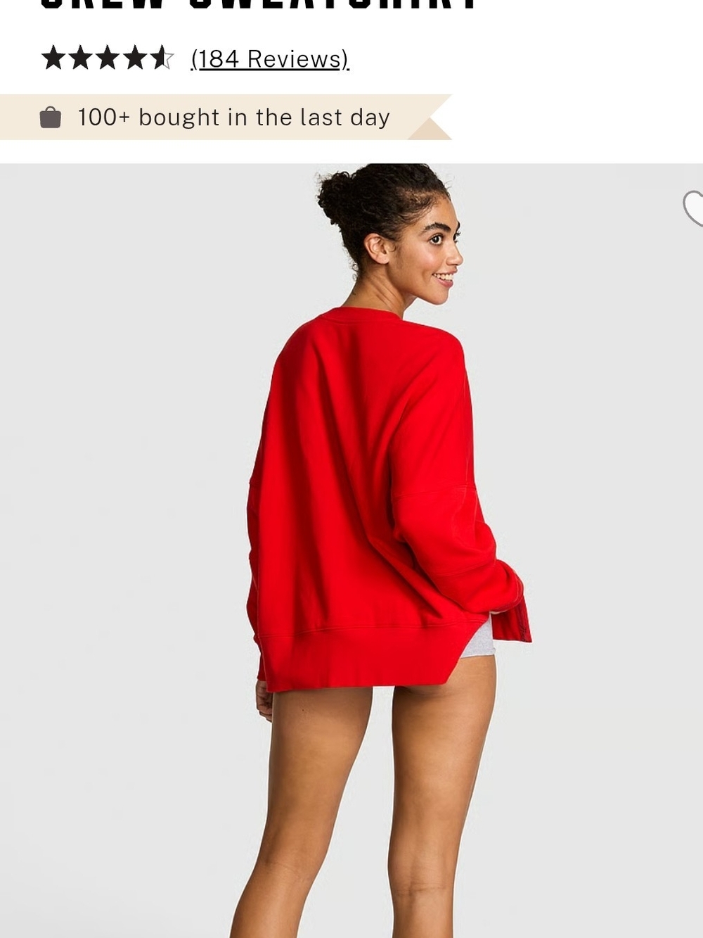 PINK Victoria's Secret Red Crew Sweatshirt